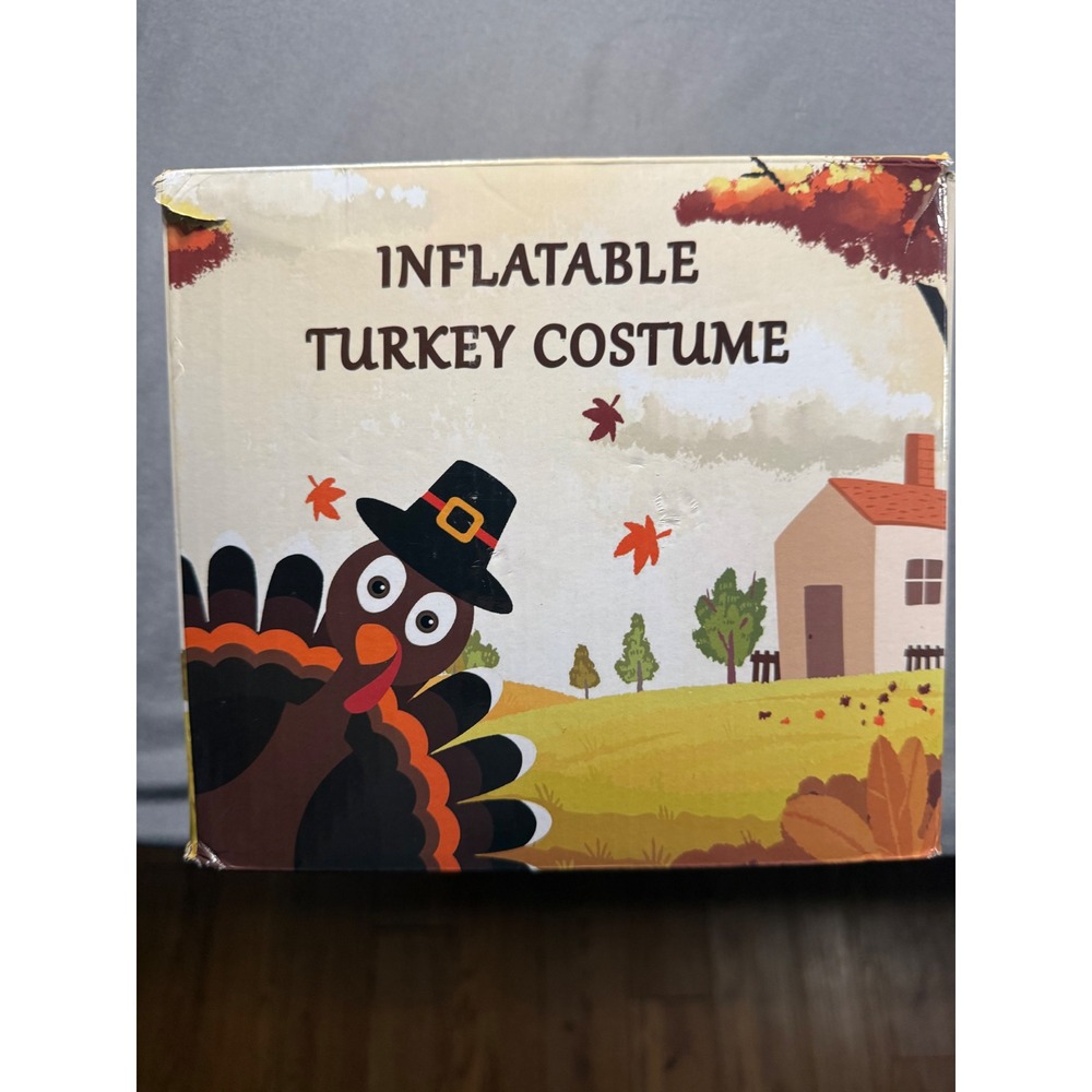 Inflatable Turkey Costume Thanksgiving Blow Up Outfit with USB Fan Blower